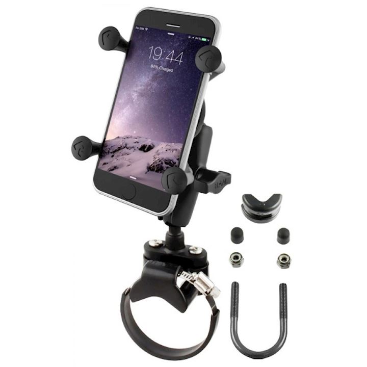 Strap Clamp, Roll Bar Mount with Universal X-Grip® Cell/iPhone Holder